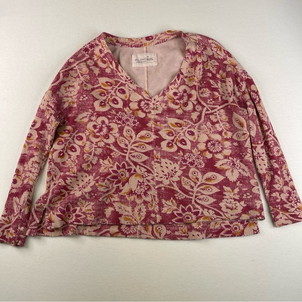 Anthropologie Pilcro Thermal Top Floral XS